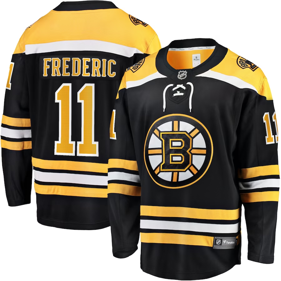 Men's Boston Bruins Trent Frederic #11 Black Jersey